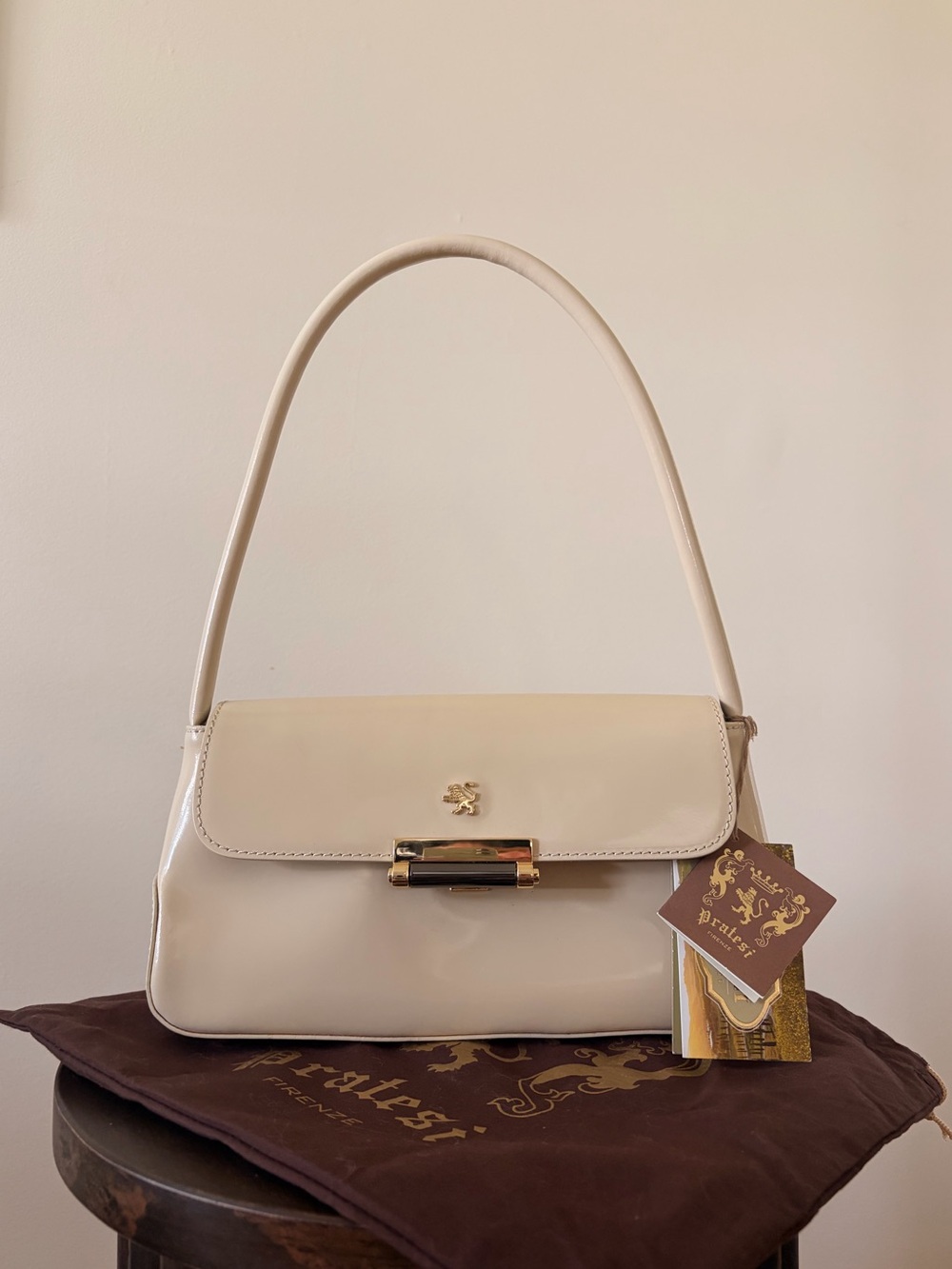 Pratesi Barchetta R290 Genuine Leather Purse in Cream